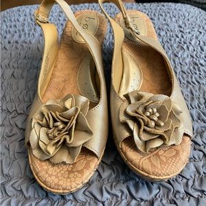 boc Gold Espadrille Sandals with Floral Accent